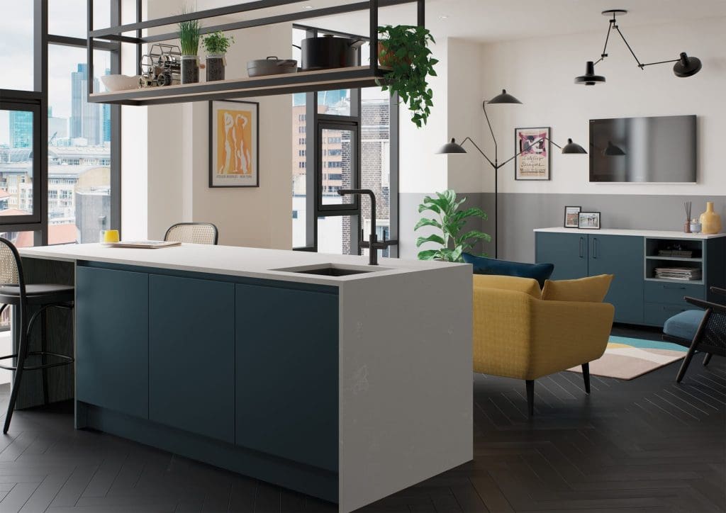 Kelso Pacific Blue And Zola Matte Marine Cameo 1 Rgb | Aristocraft Kitchens