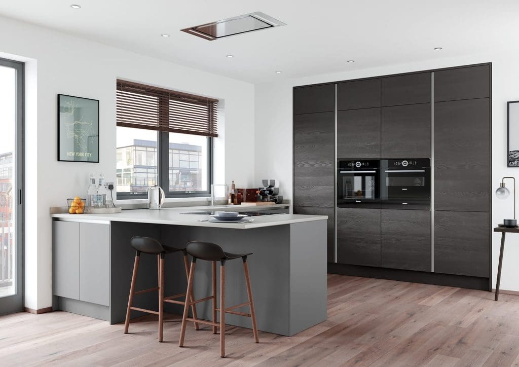 Zola Soft Matte Dust Grey And Tavola Hacienda Black Main Shoot Rgb | Aristocraft Kitchens