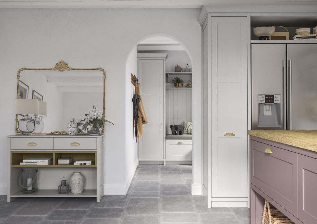 Clifden Vintage Pink And Light Grey Cameo 1 Rgb | Aristocraft Kitchens