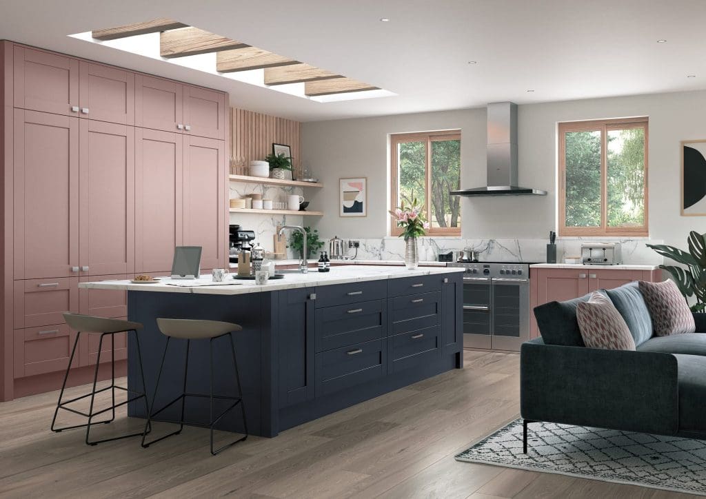 Madison Vintage Pink And Slate Blue Main Shoot Rgb | Aristocraft Kitchens