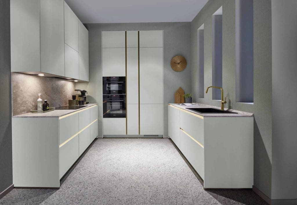 Nobilia Compact Light Grey Kitchen | Aristocraft Kitchens