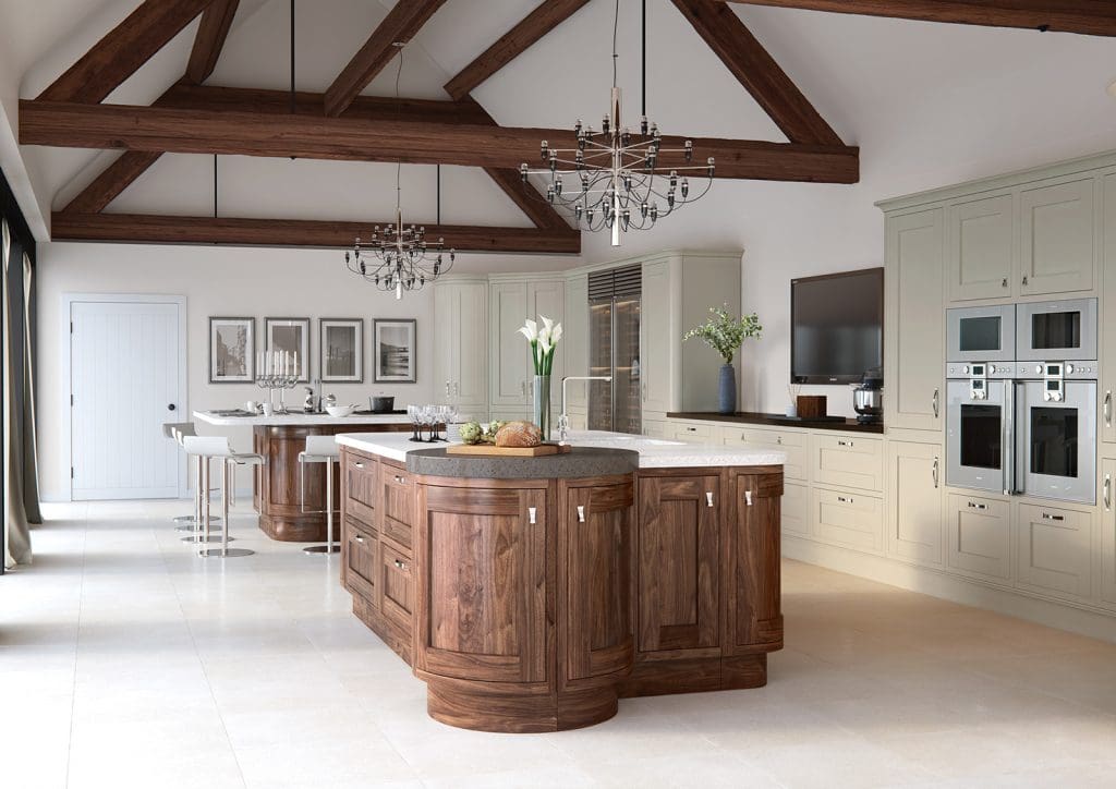 Aisling In Frame Traditional Kitchen With Curved Island | Aristocraft Kitchens